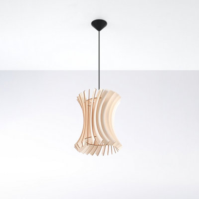 Sollux Ing Oriana Wood Natural 1 Classic Pendant Ceiling Light