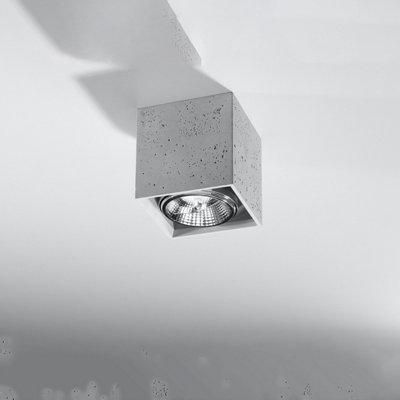 Sollux Lighting Valde Concrete Grey 1 Light Classic Ceiling Light from B&Q