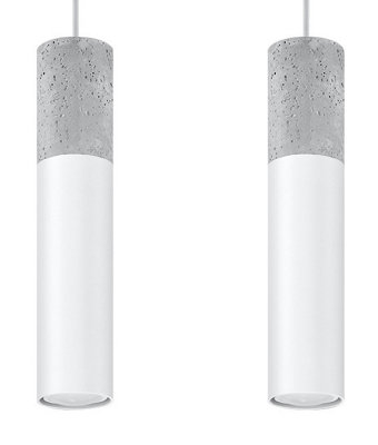 Sollux Lighting Pendant Lamp Borgio 2 White - White/Gray - Image 3