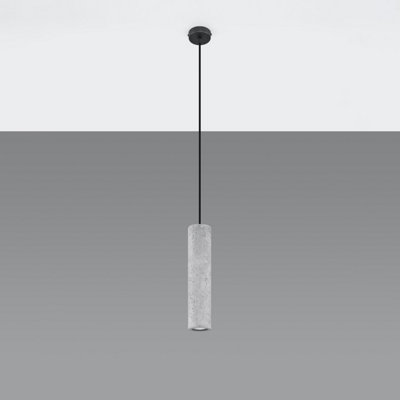 Sollux Lighting Luvo Concrete Grey 1 Light Classic Pendant Ceiling Light from B&Q