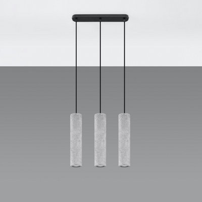 Sollux Lighting Luvo Concrete Grey 3 Light Classic Pendant Ceiling Light from B&Q