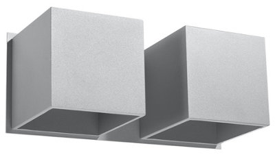 B&Q -  Luminosa Quad Twin Square Up & Down Wall Lamp Grey G9