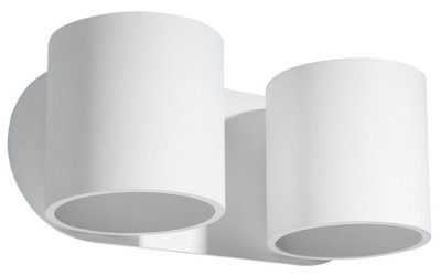 B&Q -  Luminosa Orbis Twin Round Up & Down Wall Lamp White G9