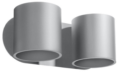 B&Q -  Luminosa Orbis Twin Round Up & Down Wall Lamp Grey G9