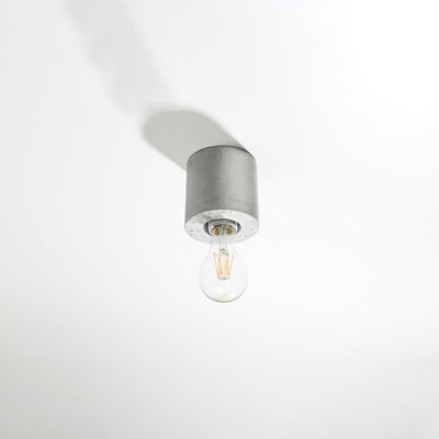 Sollux Lighting Salgado Concrete Grey 1 Light Classic Ceiling Light from B&Q