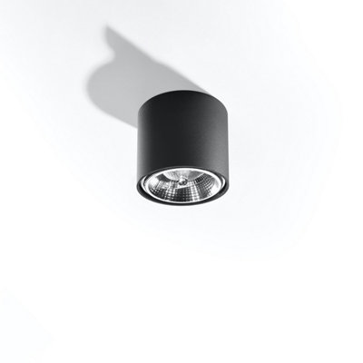 Sollux Lighting Tiube Aluminium Black 1 Light Classic Ceiling Light from B&Q