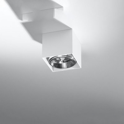 Sollux Lighting Blake Aluminium White 1 Light Classic Ceiling Light from B&Q