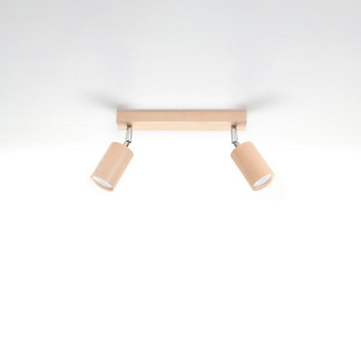 Sollux Lighting Berg Wood Natural 2 Light Classic Ceiling Light from B&Q