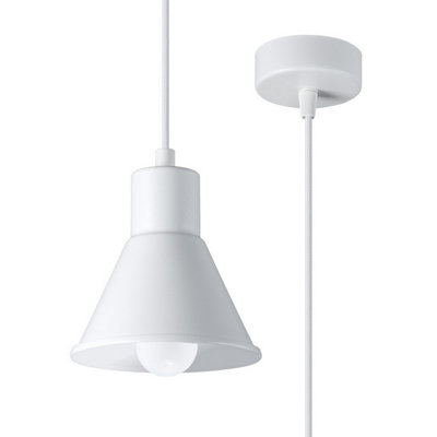 B&Q -  Luminosa Taleja Dome Pendant Ceiling LightWhite1X E27
