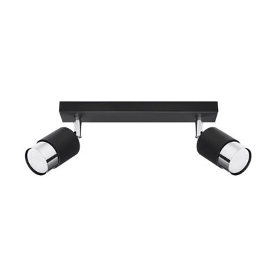 Sollux Lighting Ceiling Lamp Nero 2 Black/Golden - Black/Chrome - Image 2