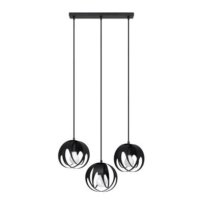 B&Q -  Luminosa Tulos Bar Pendant Ceiling LightBlack3X E27