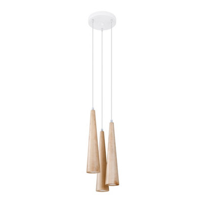 B&Q -  Luminosa Sula Cluster Pendant Ceiling Light Natural Wood