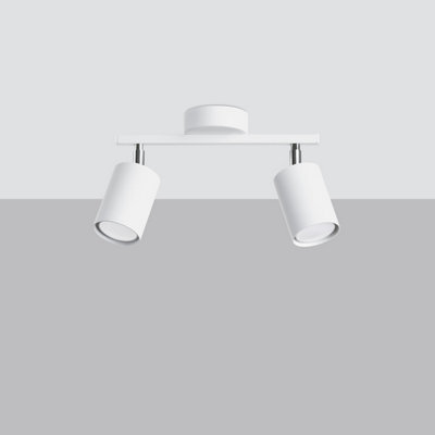 Sollux Lighting Lemmi Steel White 2 Light Classic Ceiling Light from B&Q