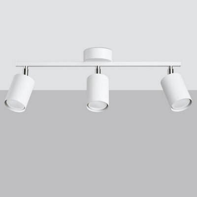 Sollux Lighting Lemmi Steel White 3 Light Classic Ceiling Light from B&Q