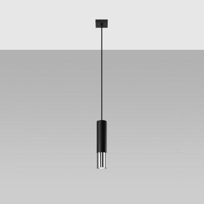 Sollux Lighting Loopez Steel Black 1 Light Classic Pendant Ceiling Light from B&Q