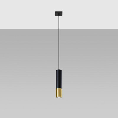 Sollux Lighting Loopez Steel Black 1 Light Classic Pendant Ceiling Light from B&Q