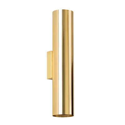 B&Q -  Luminosa Lagos Modern Up & Down Wall Lamp Polished Gold 2X Gu10