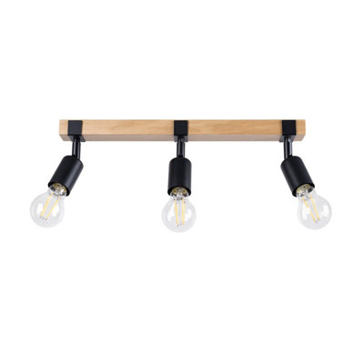 Sollux Lighting Ceiling Lamp Zuca 3 Black - Black/Wood - Image 2