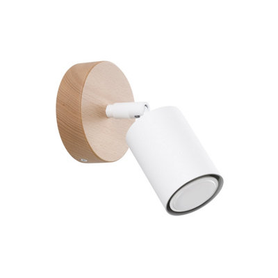 Sollux Lighting Wall Lamp Verdo White - White/Wood - Image 2