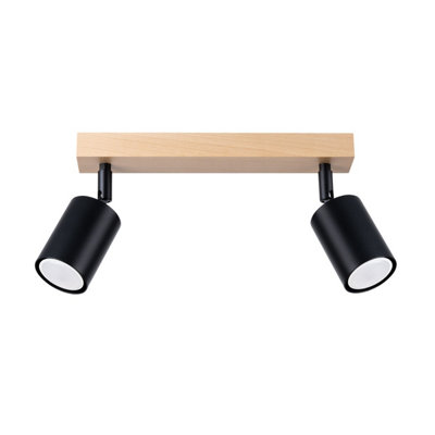 Sollux Lighting Ceiling Lamp Verdo 2 Black - Black/Wood - Image 2