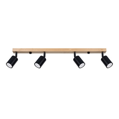 Sollux Lighting Ceiling Lamp Verdo 4 Black - Black/Wood - Image 2