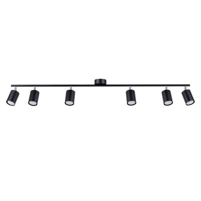 Sollux Lighting Lemmi Steel Black 6 Lights Modern Ceiling Light from B&Q