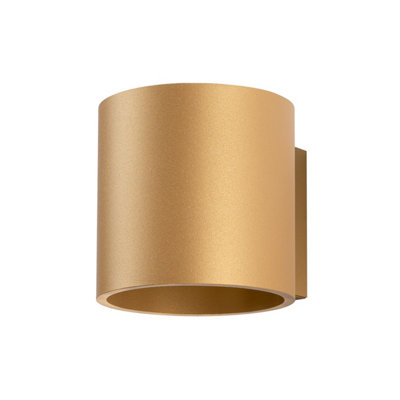 B&Q -  Luminosa Orbis Minimalistic Up & Down Wall Lamp Gold 1X G9