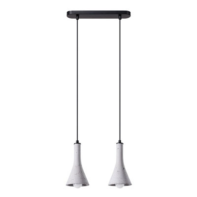 B&Q -  Luminosa Rea Modern Bar Pendant Ceiling Light Concrete 2X E14