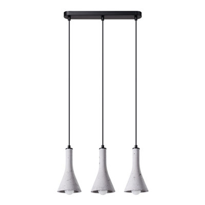 B&Q -  Luminosa Rea Modern Bar Pendant Ceiling Light Concrete 3X E14