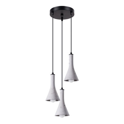 B&Q -  Luminosa Rea Modern Cluster Pendant Ceiling Light Concrete 3X E14
