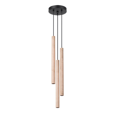 B&Q -  Luminosa Pastelo Modern Batten Wood 3X G9