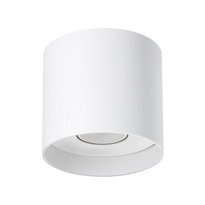 B&Q -  Luminosa Mika Round Minimalistic Surface Mounted Downlight White 1X Gu10