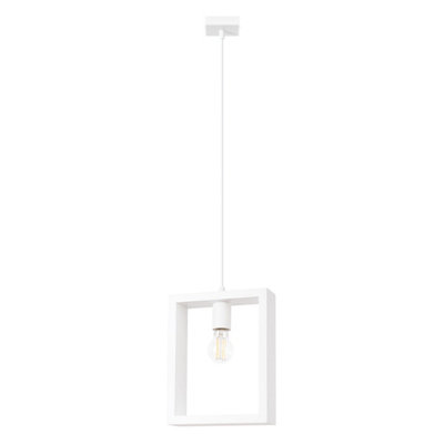 B&Q -  Luminosa Aries Square Pendant Ceiling Light White