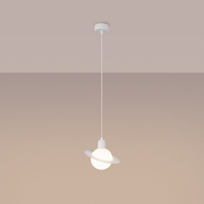 B&Q -  Luminosa Hyperion Decorative Dome Pendant Ceiling Light White