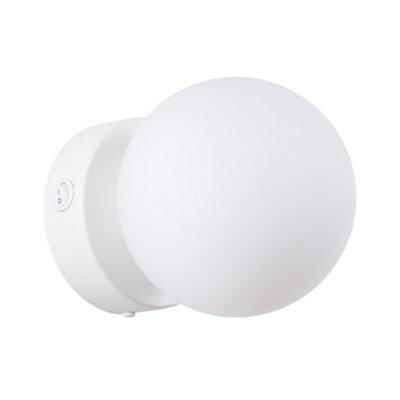B&Q -  Luminosa Yoli Modern Globe Wall Lamp White