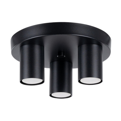 B&Q -  Luminosa Lagos Modern Ceiling Lamp 3 Light Black