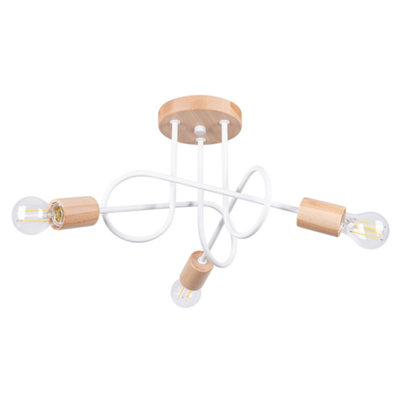 B&Q -  Luminosa Ember Minimalist Semi Flush Ceiling 3 Light White
