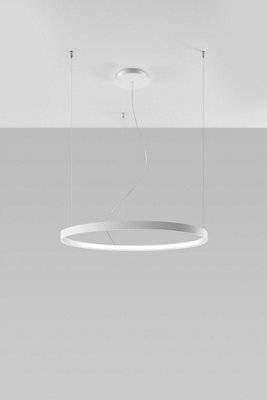 B&Q -  Luminosa Rio Integrated Led Circular Pendant Light White 78Cm 3000K
