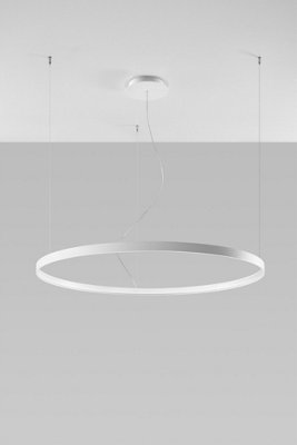 B&Q -  Luminosa Rio Integrated Led Circular Pendant Light White 110Cm 3000K