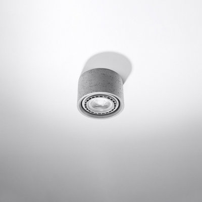 Sollux Lighting Basic Concrete Grey 1 Light Classic Ceiling Light from B&Q