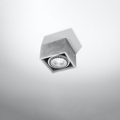 Sollux Lighting Quatro Concrete Grey 1 Light Classic Ceiling Light from B&Q