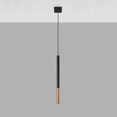 B&Q -  Luminosa Mozaica Slim 8Cm Pendant Light BlackCopper G9