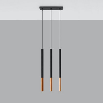 Sollux Lighting Mozaica Steel /Cooper 3L Classic Pendant Ceiling Black/Light