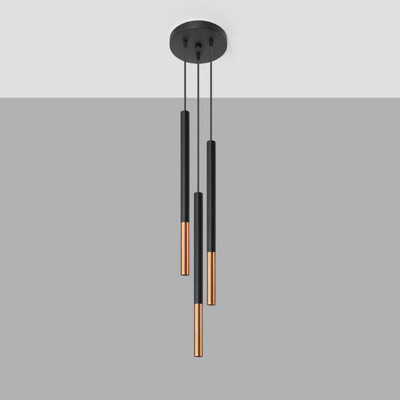 Sollux Lighting Mozaica Steel /Copper 3P Classic Pendant Ceiling Black/Light