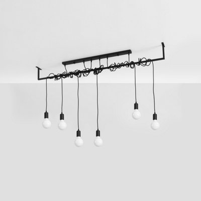 Sollux Lighting Salamanca Fabric & Steel Black 6 Light Classic Chandelier from B&Q