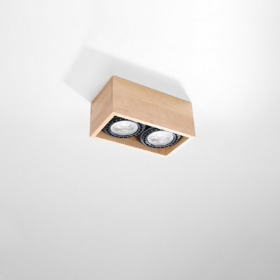 Sollux Lighting Quatro Wood Natural 2 Light Classic Ceiling Light from B&Q