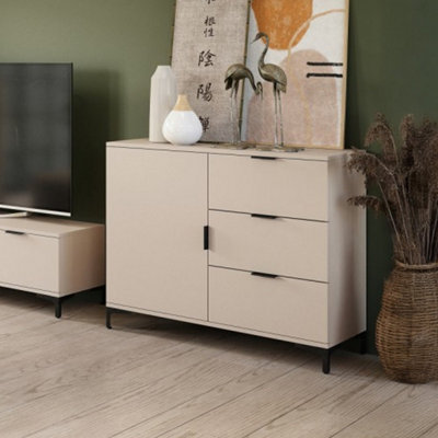 Heze Furniture Lana Modern Sideboard With Drawers And Cabinet In Beige from B&Q