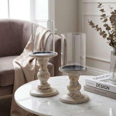 Garden Greatness Maison Pillar Candle Holder Pair from B&Q
