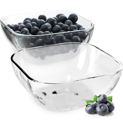 Kadax Glass Bowl 14 Cm, Transparent Serving Dish For Appetisers And Desserts, Timeless Salad Bowl (13.5 Cm, Pack Of 2) 14Cm B&Q