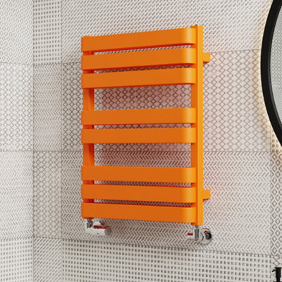 B&Q -  Warp T Bold Orange Gas Flat Towel Warmer (W)500mm X (H)655mm